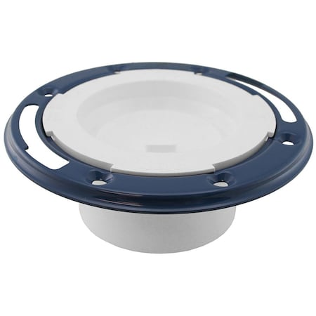 Jones Stephens 4in. PVC Closet Flange with Metal Ring and Knockout C52400